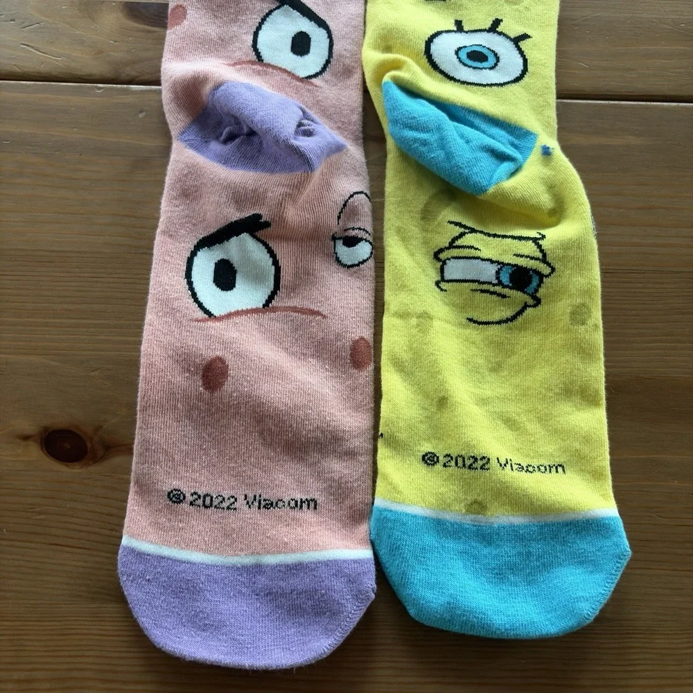 Odd Sox SpongeBob SquarePants Crew‎ Socks Patrick Faces Novelty NWT